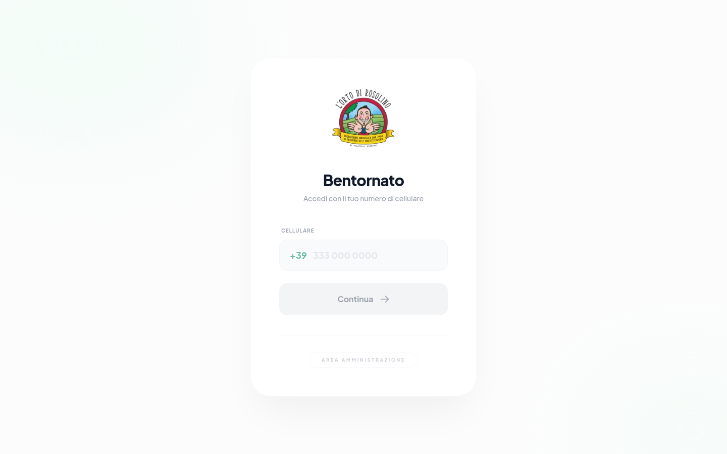 Screenshot del sito L'Orto di Rosolino - Delivery Locale