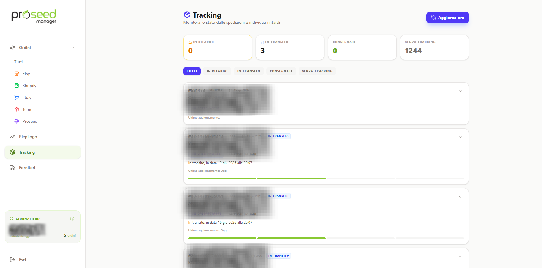 Screenshot del sito Proseed